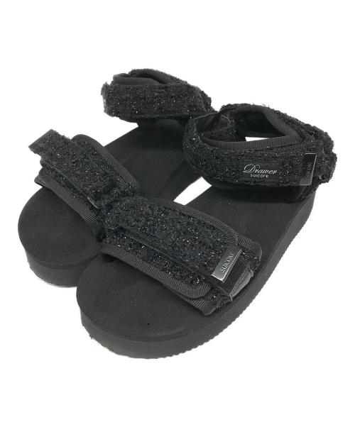 suicoke（スイコック）suicoke (スイコック) DRAWER (ドゥロワー) 別注ツイードサンダル ブラック サイズ:US 5の古着・服飾アイテム