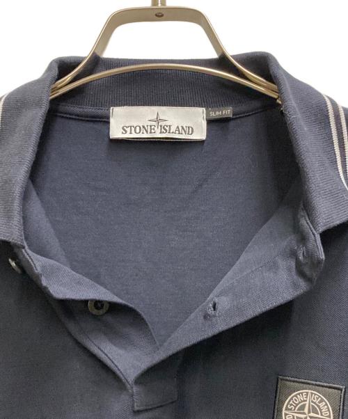STONE ISLAND（ストーンアイランド）STONE ISLAND (ストーンアイランド) ロゴパッチ ポロシャツ ブラック サイズ:Ⅼの古着・服飾アイテム