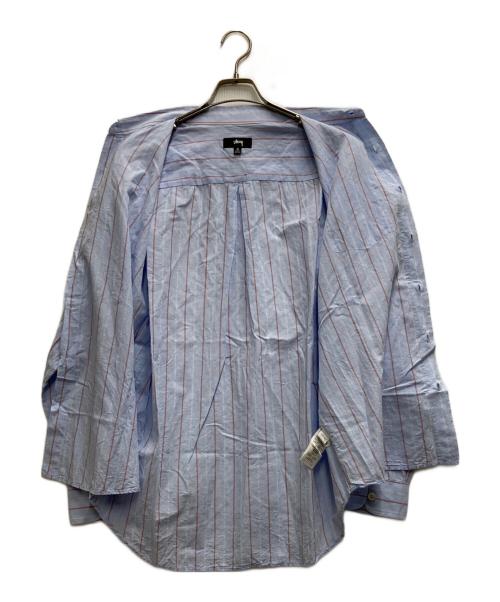 stussy（ステューシー）stussy (ステューシー) Classic striped shirt ブルー サイズ:Mの古着・服飾アイテム