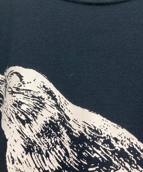 New Era（ニューエラ）New Era (ニューエラ) Yohji Yamamoto pour homme (ヨウジヤマモト プールオム) CROW PRINT ROUND HEM SHORT SLEEVES TEE ブラック サイズ:XLの古着・服飾アイテム