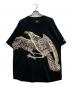 New Era（ニューエラ）の古着「CROW PRINT ROUND HEM SHORT SLEEVES TEE」｜ブラック