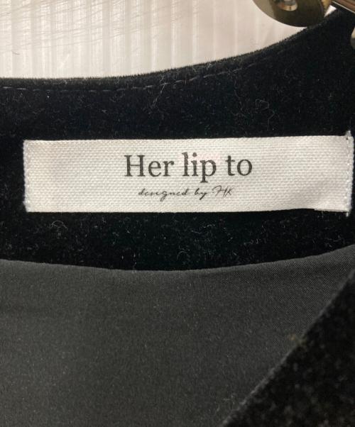 HER LIP TO（ハーリップトゥ）HER LIP TO (ハーリップトゥ) Embroidered Velour Midi Dress ブラック サイズ:Mの古着・服飾アイテム