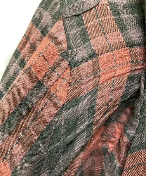 UNDERCOVER（アンダーカバー）UNDERCOVER (アンダーカバー) シワ加工ガーゼライダースジャケット レッド サイズ:2の古着・服飾アイテム