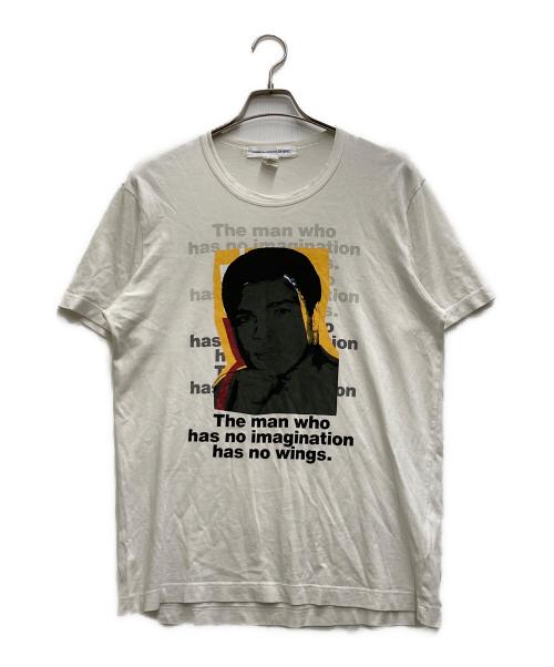 COMME des GARCONS SHIRT（コムデギャルソンシャツ）COMME des GARCONS SHIRT (コムデギャルソンシャツ) Andy Warhol コットンプリントクルーネックS/Sカットソー ホワイト サイズ:Ⅼの古着・服飾アイテム