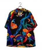 POLO RALPH LAURENポロ・ラルフローレン）の古着「90`S熱帯魚柄アロハシャツ」｜ブラック