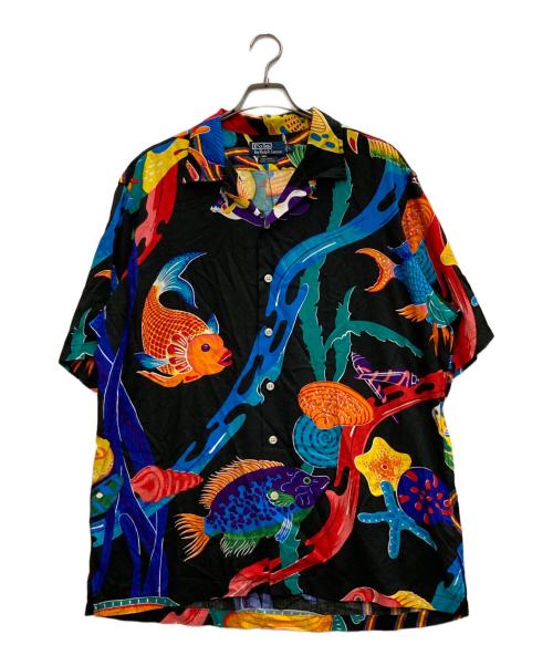 POLO RALPH LAUREN（ポロ・ラルフローレン）POLO RALPH LAUREN (ポロ・ラルフローレン) 90`S熱帯魚柄アロハシャツ ブラック サイズ:Lの古着・服飾アイテム