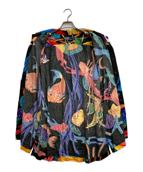 POLO RALPH LAUREN（ポロ・ラルフローレン）POLO RALPH LAUREN (ポロ・ラルフローレン) 90`S熱帯魚柄アロハシャツ ブラック サイズ:Lの古着・服飾アイテム