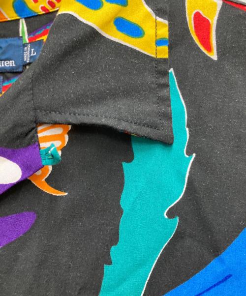 POLO RALPH LAUREN（ポロ・ラルフローレン）POLO RALPH LAUREN (ポロ・ラルフローレン) 90`S熱帯魚柄アロハシャツ ブラック サイズ:Lの古着・服飾アイテム