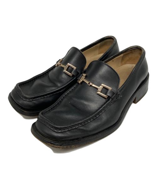 GUCCI（グッチ）GUCCI (グッチ) スクエアトゥローファー ブラック サイズ:41の古着・服飾アイテム