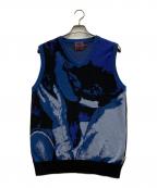 Heaven by Marc Jacobsヘブンバイマークジェイコブス）の古着「総柄ニットベスト」｜ネイビー