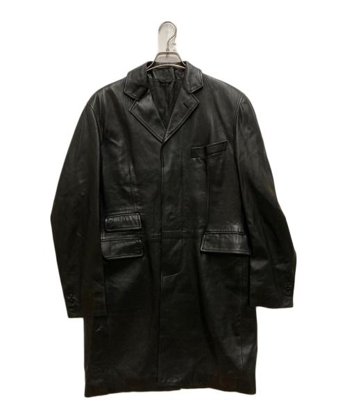 FRANCO PRINZIVALLI（フランコ・プリンツィヴァリー）FRANCO PRINZIVALLI (フランコ・プリンツィヴァリー) レザーコート ブラック サイズ:48の古着・服飾アイテム