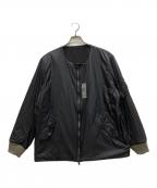 TAIONタイオン）の古着「ノーカラーリバーシブルジャケット」｜ブラック