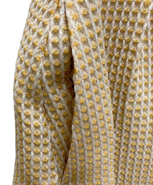 Loulou Willoughby（ルルウィルビー）Loulou Willoughby (ルルウィルビー) スパークルジャガードノースリーブワンピース イエロー サイズ:SIZE 2の古着・服飾アイテム