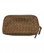 BOTTEGA VENETAボッテガベネタ）の古着「イントレチャートポーチ」｜ブラウン