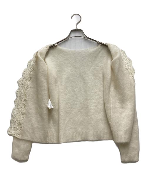 SEZANE（セザンヌ）SEZANE (セザンヌ) モヘアレースカーディガン ホワイト サイズ:XSの古着・服飾アイテム