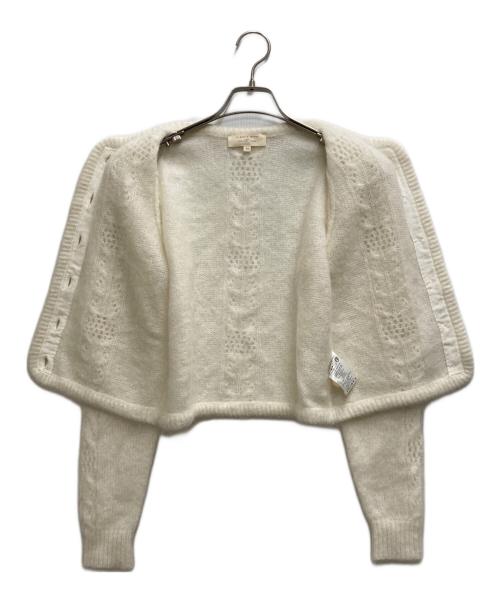 LA MAILLE SEZANE（ラ マイユ セザンヌ）LA MAILLE SEZANE (ラ マイユ セザンヌ) 丸首モヘアカーディガン ホワイト サイズ:XSの古着・服飾アイテム