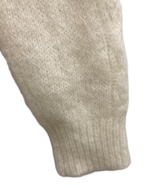 LA MAILLE SEZANE（ラ マイユ セザンヌ）LA MAILLE SEZANE (ラ マイユ セザンヌ) 丸首モヘアカーディガン ホワイト サイズ:XSの古着・服飾アイテム