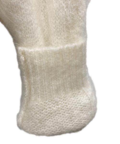 LA MAILLE SEZANE（ラ マイユ セザンヌ）LA MAILLE SEZANE (ラ マイユ セザンヌ) 丸首モヘアカーディガン ホワイト サイズ:XSの古着・服飾アイテム