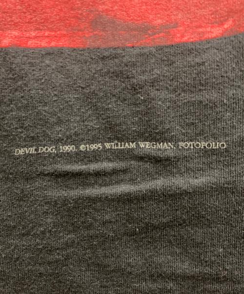 william wegman（ウィリアム・ウェグマン）william wegman (ウィリアム・ウェグマン) 90`S DEVIL DOG TEE ブラック サイズ:XLの古着・服飾アイテム