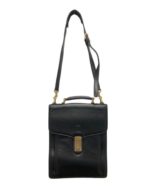 BALENCIAGA（バレンシアガ）BALENCIAGA (バレンシアガ) ACE (エース) BBロゴ フラップショルダーバッグ ブラックの古着・服飾アイテム