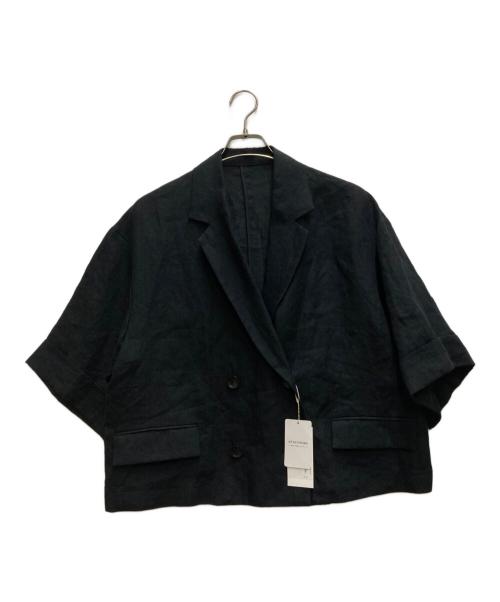 journal standard L'essage（ジャーナルスタンダード レサージュ）journal standard L'essage (ジャーナルスタンダード レサージュ) ヘンプリネンショートジャケット ブラック サイズ:FREEの古着・服飾アイテム