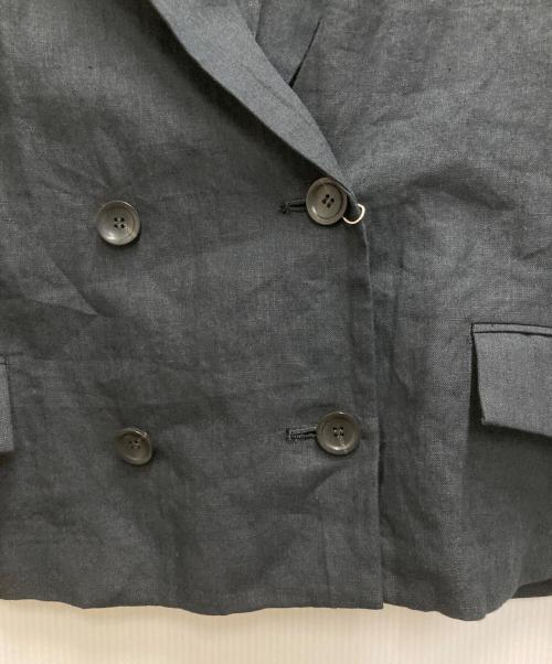 journal standard L'essage（ジャーナルスタンダード レサージュ）journal standard L'essage (ジャーナルスタンダード レサージュ) ヘンプリネンショートジャケット ブラック サイズ:FREEの古着・服飾アイテム