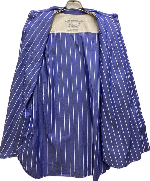 WHITE MOUNTAINEERING（ホワイトマウンテ二アニング）WHITE MOUNTAINEERING (ホワイトマウンテ二アニング) MID GUSSET SLEEVE STRIPE WORK SHIRT ネイビー サイズ:SIZE 2の古着・服飾アイテム