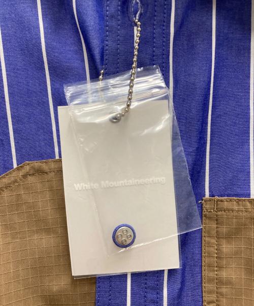 WHITE MOUNTAINEERING（ホワイトマウンテ二アニング）WHITE MOUNTAINEERING (ホワイトマウンテ二アニング) MID GUSSET SLEEVE STRIPE WORK SHIRT ネイビー サイズ:SIZE 2の古着・服飾アイテム