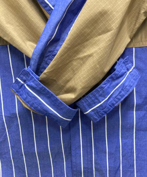 WHITE MOUNTAINEERING（ホワイトマウンテ二アニング）WHITE MOUNTAINEERING (ホワイトマウンテ二アニング) MID GUSSET SLEEVE STRIPE WORK SHIRT ネイビー サイズ:SIZE 2の古着・服飾アイテム