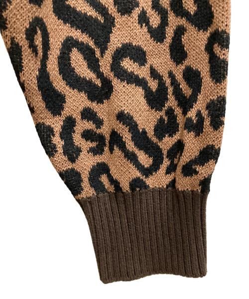 WACKO MARIA（ワコマリア）WACKO MARIA (ワコマリア) LEOPARD JACQUARD KNIT CARDIGAN ブラウン サイズ:Ⅼの古着・服飾アイテム