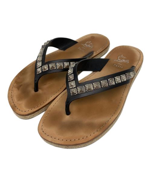 Christian Louboutin（クリスチャン・ルブタン）Christian Louboutin (クリスチャン・ルブタン) PYRACLOS FLAT CALF ベージュ×ブラック サイズ:43.5の古着・服飾アイテム