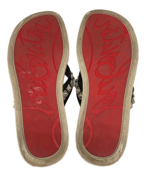 Christian Louboutin（クリスチャン・ルブタン）Christian Louboutin (クリスチャン・ルブタン) PYRACLOS FLAT CALF ベージュ×ブラック サイズ:43.5の古着・服飾アイテム