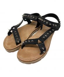 Christian Louboutin（クリスチャン・ルブタン）の古着「PYRACLOS FLAT CALF LISSE」｜ベージュ×ブラック
