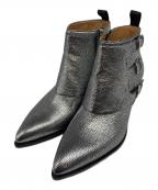 Christian Louboutinクリスチャン・ルブタン）の古着「WILL BUCKLE FLAT GRAINE CHROME」｜シルバー