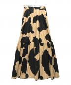 Maison MIHARA YASUHIROメゾン ミハラ ヤスヒロ）の古着「ホルスタインフレアスカート」｜ブラック×ベージュ