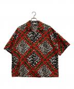 COOTIE PRODUCTIONSクーティープロダクツ）の古着「Crazy Leopard Open-Neck Shirt」｜ベージュ×ブラック