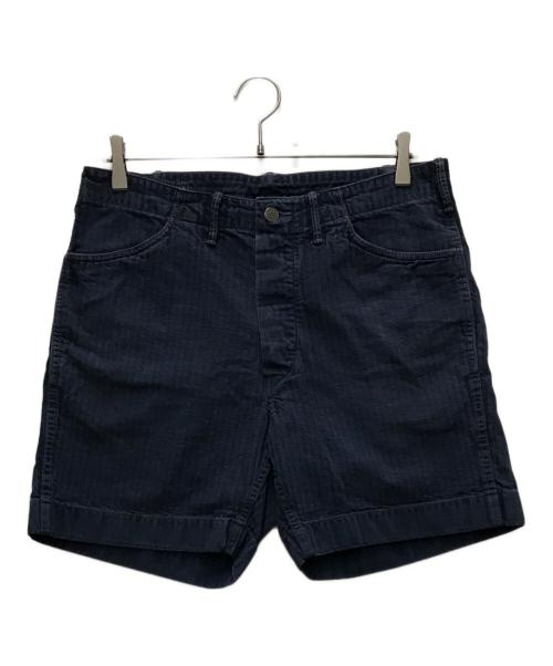 RRL（ダブルアールエル）RRL (ダブルアールエル) 13スターボタン ステンシル USRL HBT ヘリンボーン  ハーフパンツ ネイビー サイズ:31㎝の古着・服飾アイテム