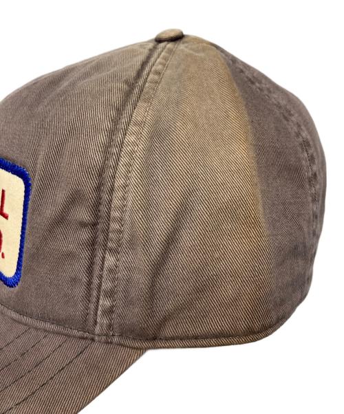 RRL（ダブルアールエル）RRL (ダブルアールエル) エイジング加工ロゴキャップ ブラウン サイズ:ONE SIZE ONLYの古着・服飾アイテム