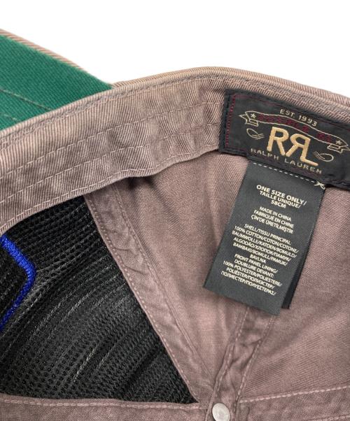 RRL（ダブルアールエル）RRL (ダブルアールエル) エイジング加工ロゴキャップ ブラウン サイズ:ONE SIZE ONLYの古着・服飾アイテム