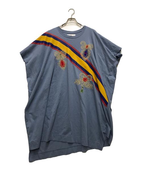 Vivienne Westwood RED LABEL（ヴィヴィアンウエストウッドレッドレーベル）Vivienne Westwood RED LABEL (ヴィヴィアンウエストウッドレッドレーベル) ジュエルサッシュプリントワンピース ブルー サイズ:00の古着・服飾アイテム