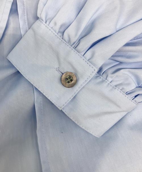 LE PHIL（ル フィル）LE PHIL (ル フィル) ライトタイプライターギャザーブラウス ブルー サイズ:FREEの古着・服飾アイテム