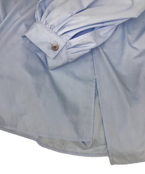 LE PHIL（ル フィル）LE PHIL (ル フィル) ライトタイプライターギャザーブラウス ブルー サイズ:FREEの古着・服飾アイテム