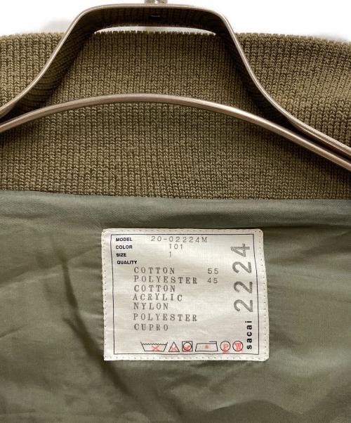 sacai（サカイ）sacai (サカイ) ニット切替MA-1ジャケット ホワイト×カーキ サイズ:1の古着・服飾アイテム