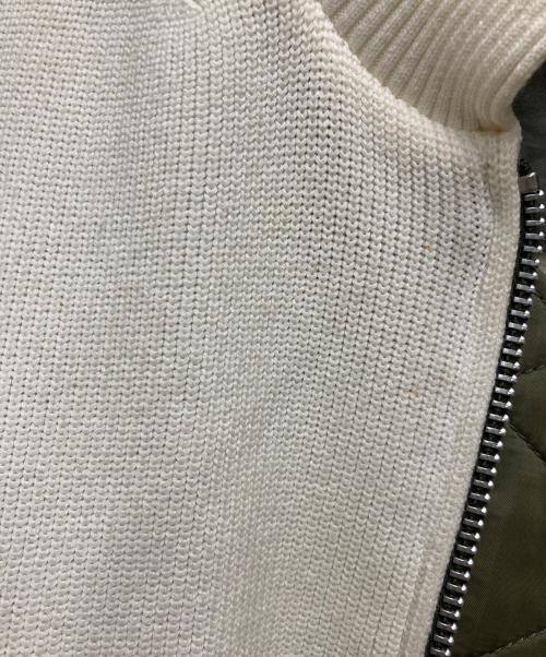 sacai（サカイ）sacai (サカイ) ニット切替MA-1ジャケット ホワイト×カーキ サイズ:1の古着・服飾アイテム