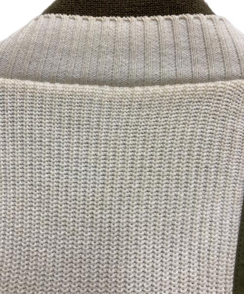 sacai（サカイ）sacai (サカイ) ニット切替MA-1ジャケット ホワイト×カーキ サイズ:1の古着・服飾アイテム