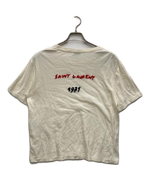 Saint Laurent Paris（サンローランパリ）Saint Laurent Paris (サンローランパリ) バックプリント半袖Tシャツ ホワイト サイズ:XSの古着・服飾アイテム