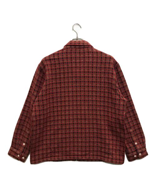 BRAIN DEAD（ブレインデッド）BRAIN DEAD (ブレインデッド) CHECK MATE FLANNEL ZIP SHIRT レッド サイズ:Mの古着・服飾アイテム