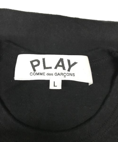 PLAY COMME des GARCONS（プレイコムデギャルソン）PLAY COMME des GARCONS (プレイコムデギャルソン) 逆さラインハートPLAYロゴTEE ブラック サイズ:Lの古着・服飾アイテム