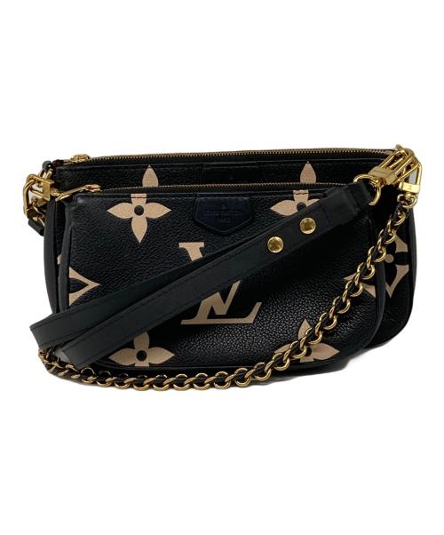 LOUIS VUITTON（ルイ ヴィトン）LOUIS VUITTON (ルイ ヴィトン) モノグラム ミュルティ ポシェット アクセソワール ブラック×ベージュの古着・服飾アイテム