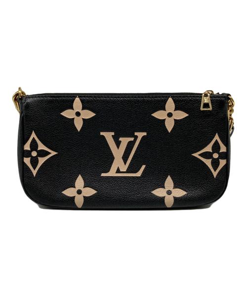 LOUIS VUITTON（ルイ ヴィトン）LOUIS VUITTON (ルイ ヴィトン) モノグラム ミュルティ ポシェット アクセソワール ブラック×ベージュの古着・服飾アイテム